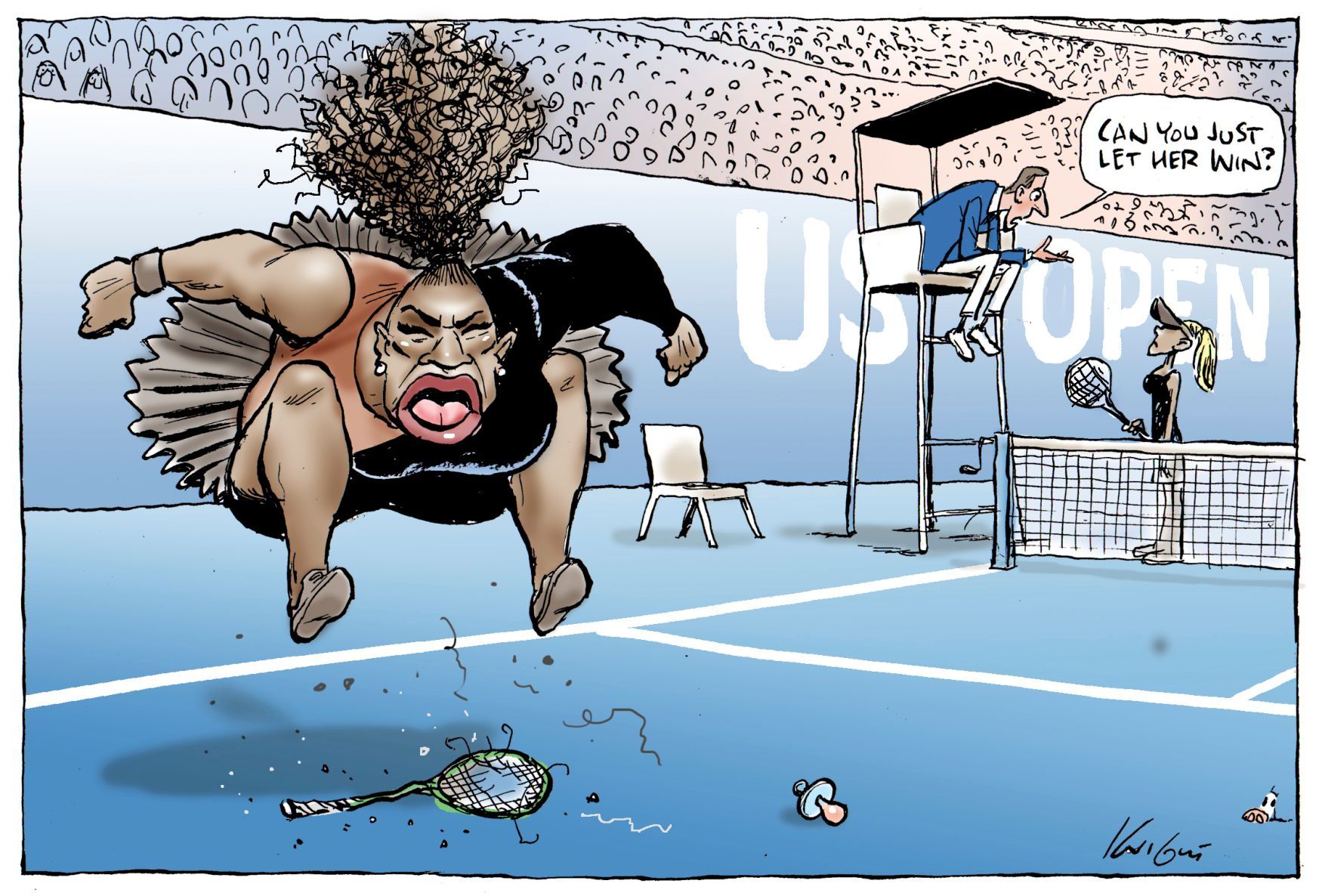 Karikatura Sereny Williamsové v Herald Sun (AP)