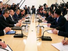 Jednání ruské a severokorejské delegace v Moskvě.
