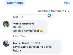 Jeden z komentářů pod videem, na němž skupina kolem Tušla slovně napadala reportéra Aktuálně.cz.