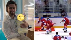 Putin na kolenou a brankář Bartošák válel i v porodnici. Sledujte Hokejový Sociál