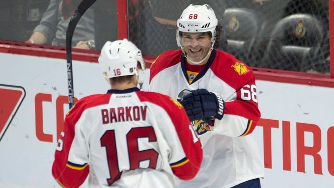 Jaromír Jágr, Aleksander Barkov. Jeden z nejlepších útočných párů NHL.