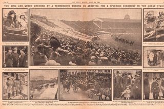 Ukázky dobového tisku, který informoval o tehdejších sportovních utkáních a vysoké návštěvnosti. cca 20. léta