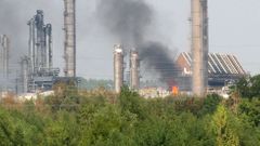 Požár Unipetrolu od Horního Jiřetína