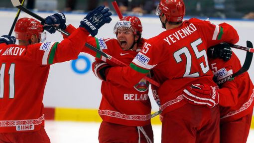 MS v hokeji: Finsko - Bělorusko, radost Bělorusů