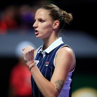Karolína Plíšková Karolína Plíšková v zápase se Simonou Halepovou na Turnaji mistryň 2019