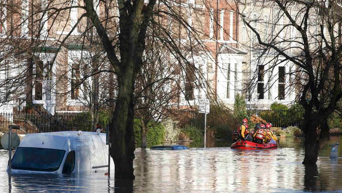 Záplavy v severní Anglii.