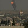 Smoke and flames are seen following what witnesses said were Israeli air strikes in Rafah in the southern Gaza Strip