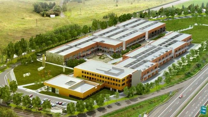 Vědecko-technologický kampus Nupharo Park měl po svém vybudování nabídnout až 800 pracovních míst, místo toho skončila firma v konkurzu (vizualizace před výstavbou).