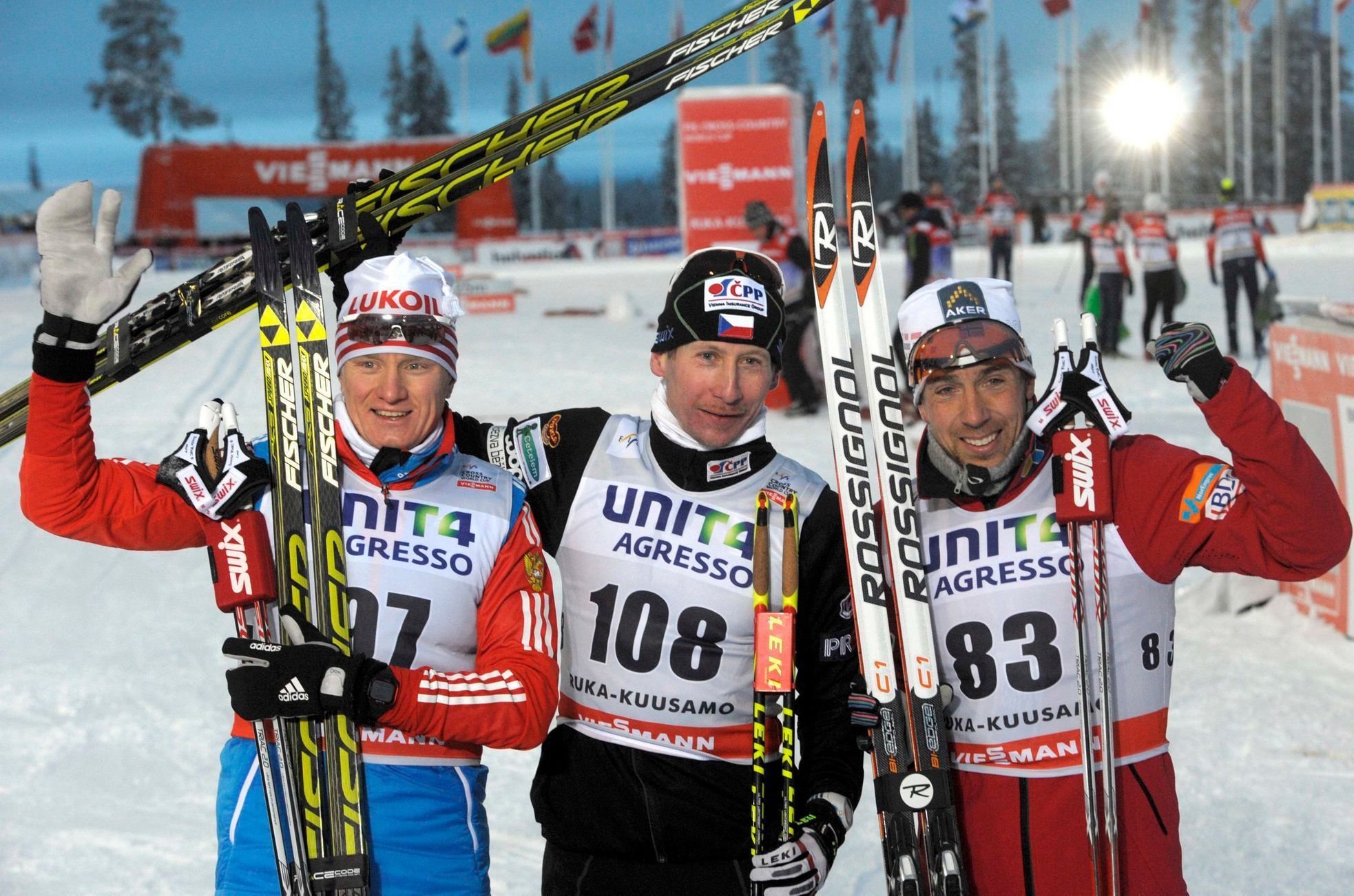 Jeparov, Bauer a Roening po závodě v Kuusamu