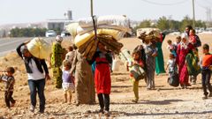 Kurdští uprchlíci v Sýrie.