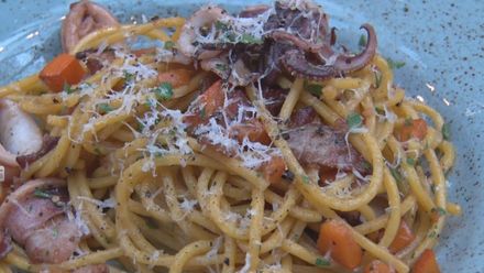 Spaghetti alla chitarra s kalamáry a dýní od šéfkuchaře Wine <strong>Food</strong> Marketu