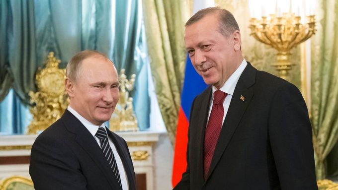 Vladimir Putin a  Recep Tayyip Erdogan.