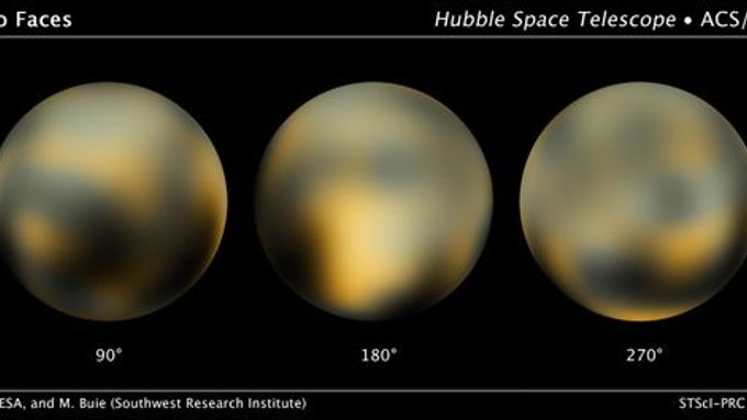Na nových záběrech z Hubbleova teleskopu je patrné zesvětlení severu a ztmavení na jihu Pluta.