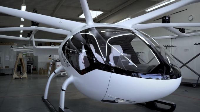 Nový design létajícího taxi VoloCity od společnosti Volocopter.