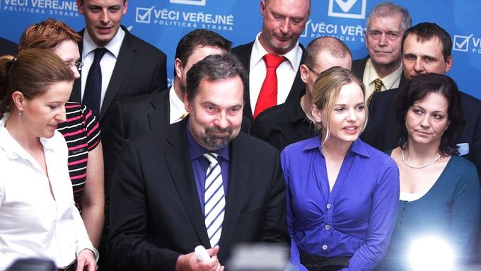 Interior Minister and chairman of Public Affairs Radek John announces that Kristýna Kočí and Stanislav Huml were expelled from the party's parliamentary group