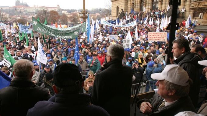 One of the more recent trade union protests in Prague