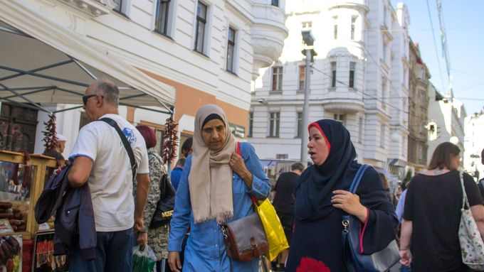 Muslimské ženy ve Vídni.