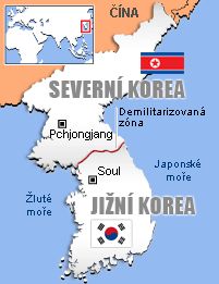 NEPOUŽÍVAT - Mapa - Severní a Jižní Korea