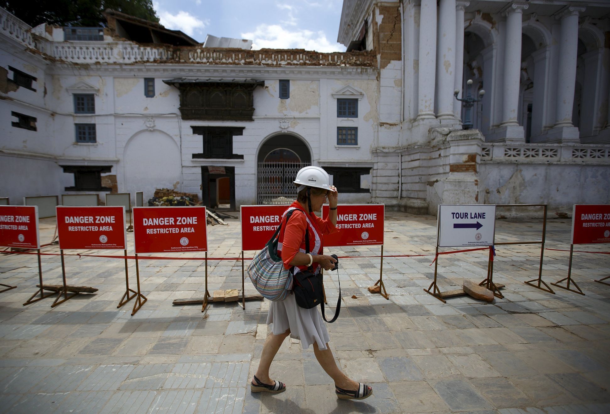 Káthmándú po zemětřesení.