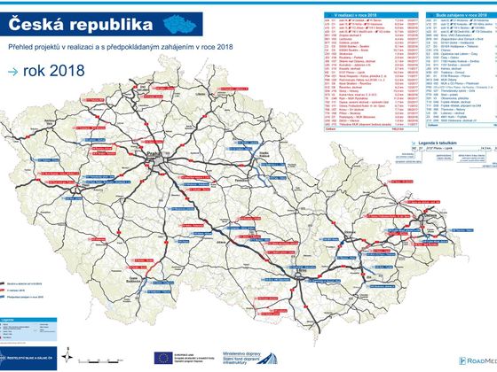 Mapy (klikněte na odkazy) Opravy silnic 2018 - mapa