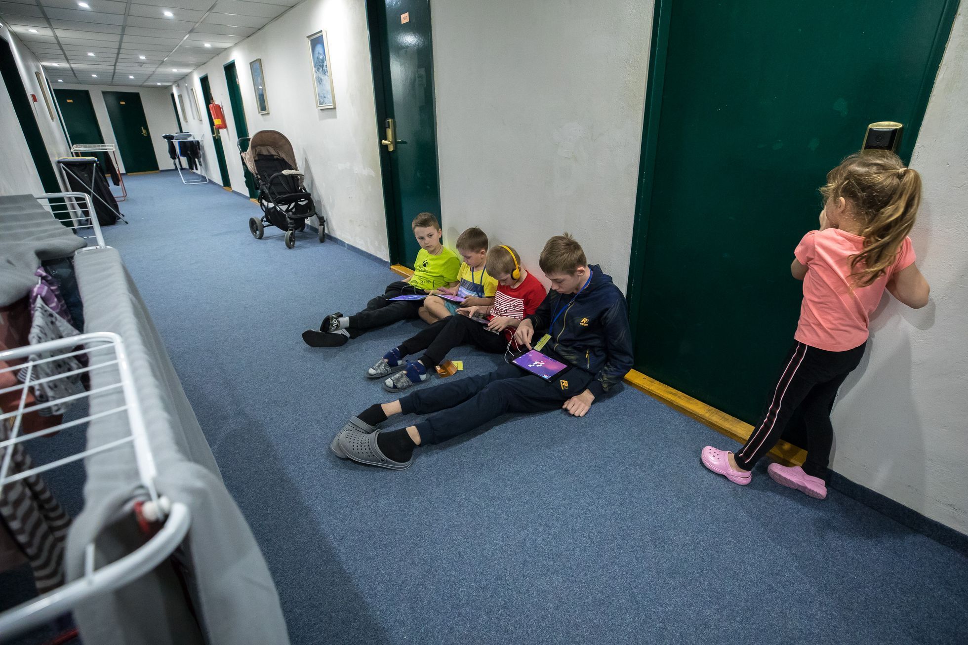 Ukrajinští uprchlíci v hotelu Legie v Praze