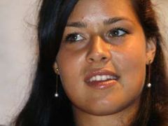 Finalistak tenisového French Open Ana ivanovičová mluví s novináři v Bělehradu.