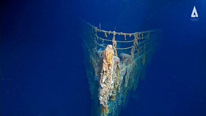 Snímek vraku Titaniku.