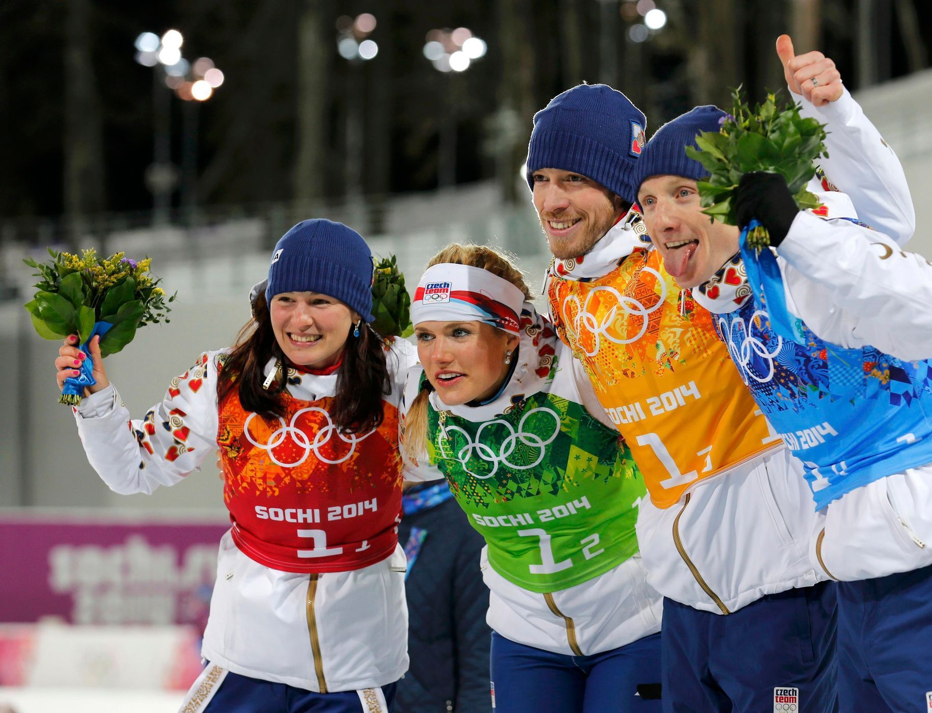 Soči 2014, biatlon, smíšená štafeta: Češi slaví stříbro