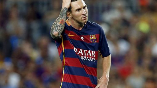Lionel Messi během španělského Superpoháru proti Athleticu Bilbao