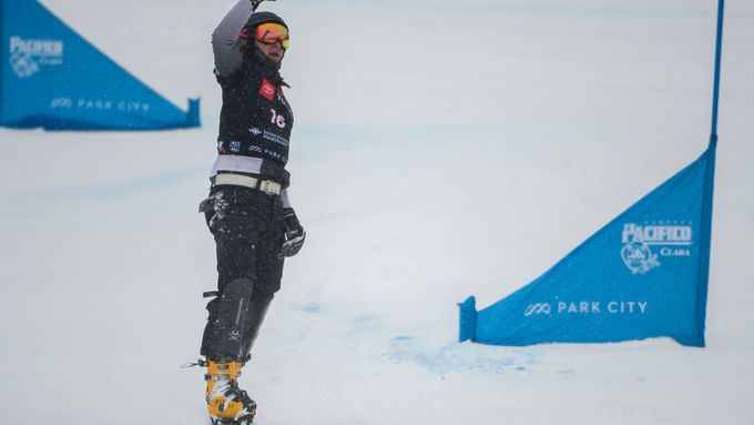 Dmitrij Loginov na mistrovství světa snowboardistů v Park City.