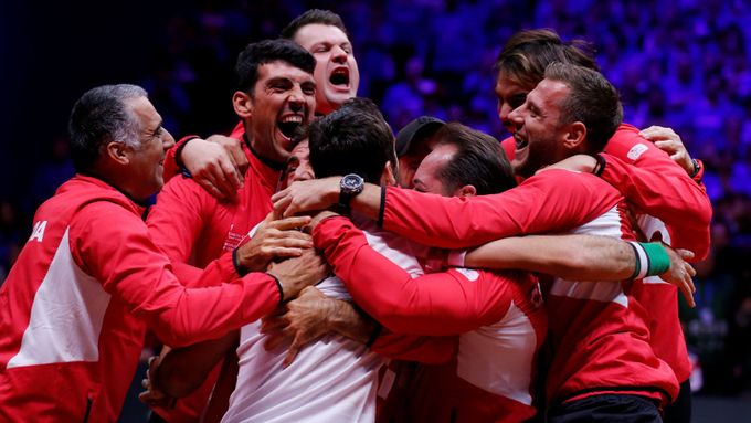 Radost tenistů Chorvatska ve finále Davis Cupu