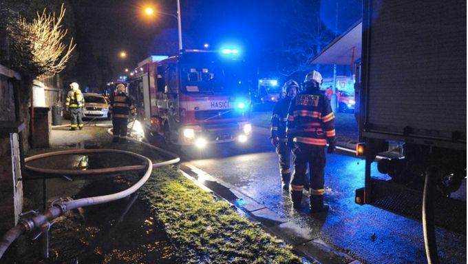 Požár rodinného domu v Praze