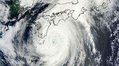 MODIS image from NASA's Terra satellite shows Typhoon Halong in the Pacific Ocean