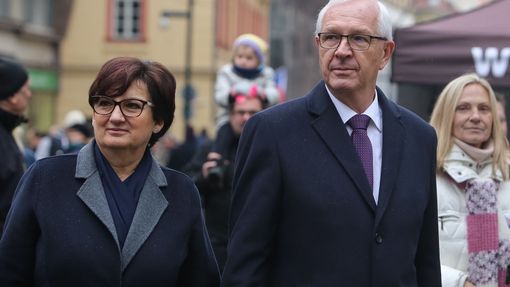 Jiří Drahoš s manželkou Evou během oslav 17. listopadu 2017.