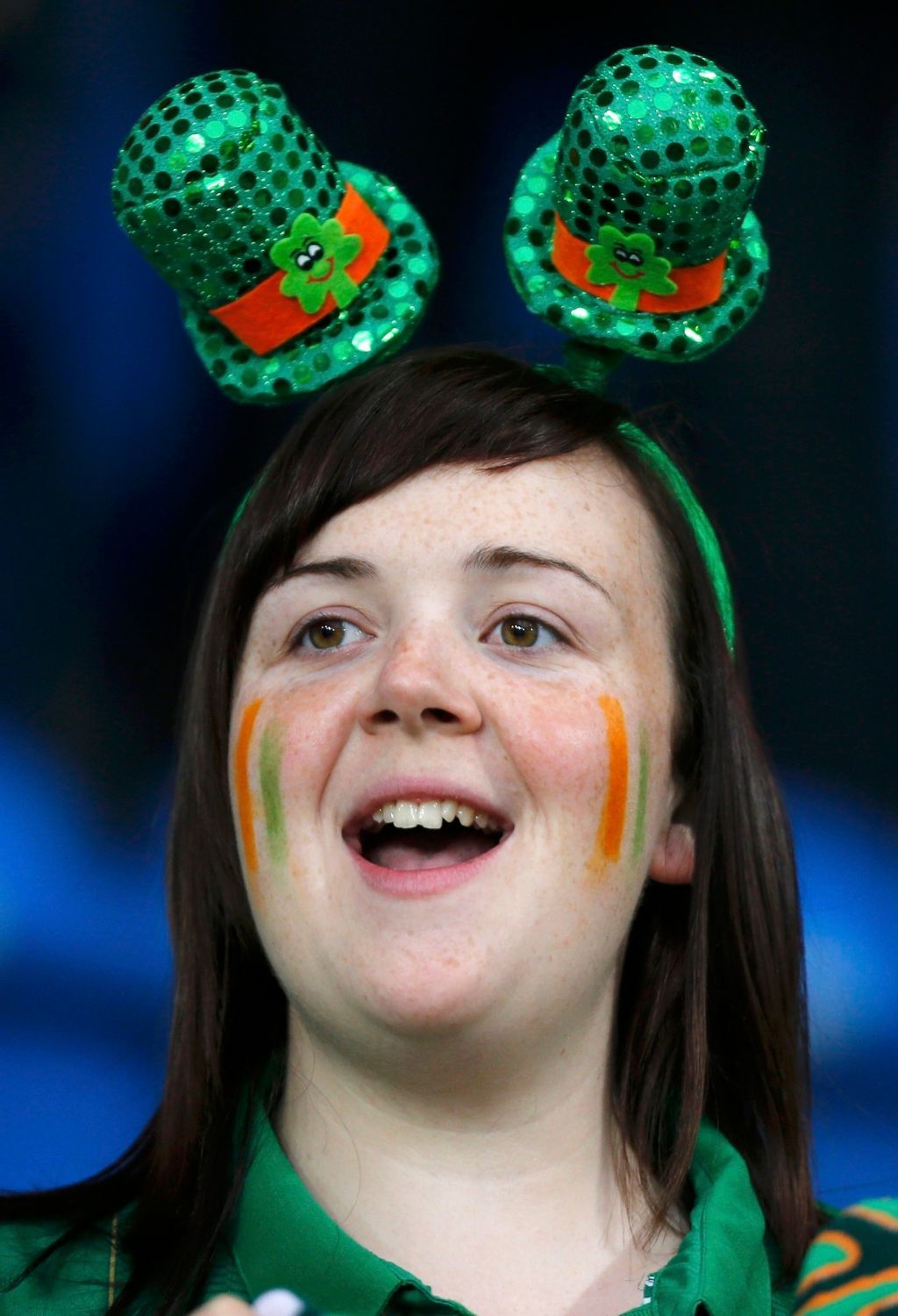Fanynka Irska před utkáním s Chorvatskem v Poznani během Eura 2012