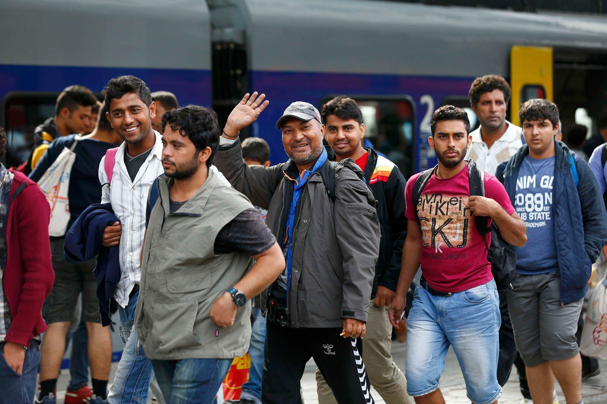 uprchlíci Migrants arrive at main station in Munich