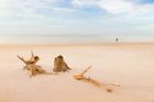 Pláž poblíž letoviska Leba časně ráno. Kolem Leby jsou desítky kilometrů písečných pláží, kde na podzim skoro nikoho nepotkáte.