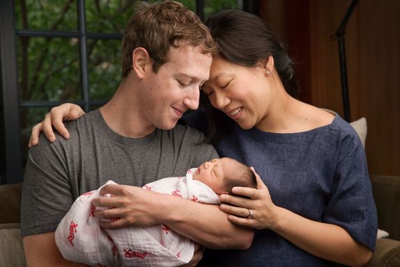 Mark Zuckerberg s manželkou a dcerou Max.