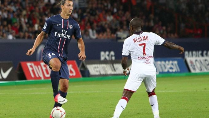 Zlatan Ibrahimovič z Paris St. Germain v zápase proti Bordeaux