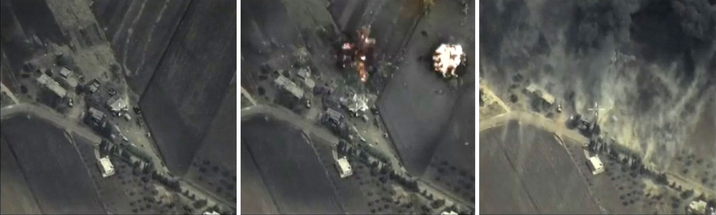 Ruský letecký útok v Sýrii.