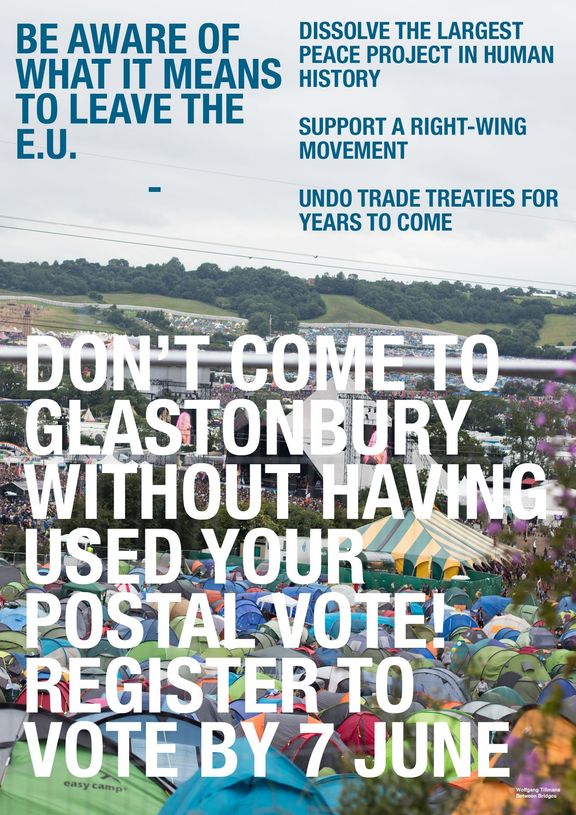 Uvědomte si, co by odchod z EU znamenal. A nejezděte na festival v Glastonbury bez toho, abyste předtím hlasovali!