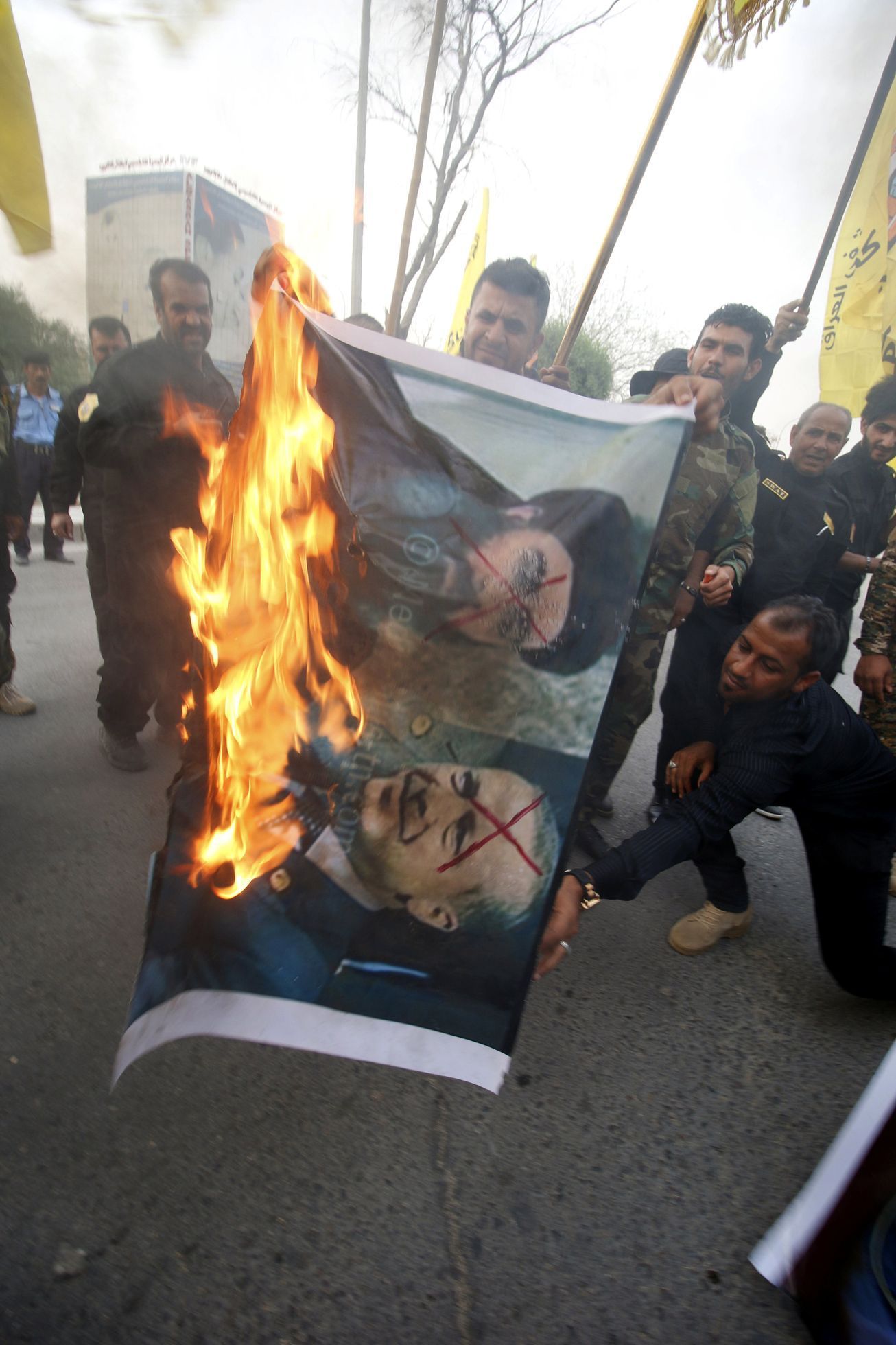 Protesty proti tureckému prezidentovi Erdoganovi v irácké Basře
