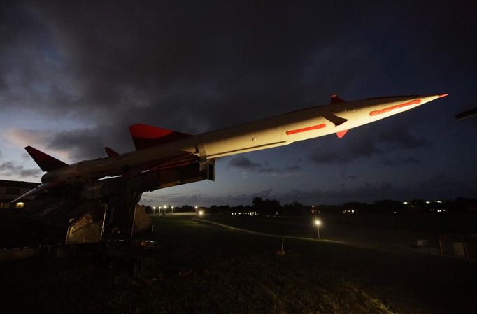 A deactivated V-75 surface-to-air anti-aircraft missile is displayed at a site with Soviet-made Cold War relics at La Cabana fortress in Havana October 15, 2012. The 13-day missile crisis began on Oct. 16, 1962, when then-President John F. Kennedy first learned the Soviet Union was installing missiles in Cuba, barely 90 miles (145 km) off the Florida coast. After secret negotiations between Kennedy and Soviet Premier Nikita Khrushchev, the United States agreed not to invade Cuba if the Soviet Union withdrew its missiles from the island. REUTERS/Desmond Boylan (CUBA - Tags: POLITICS MILITARY ANNIVERSARY SOCIETY)