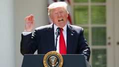 Americký prezident Donald Trump během oznámení, že USA odstupují od pařížské klimatické dohody.