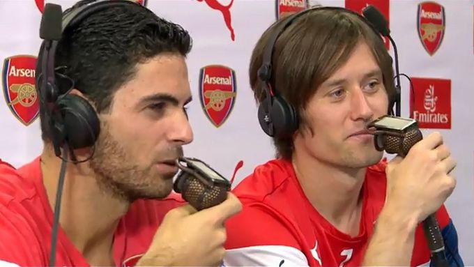 Mikel Arteta a Tomáš Rosický komentují zápas Arsenalu