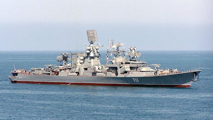 Křižník Kerč - jedna z lodí černomořské flotily. Archivní foto.