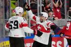 Radost Švýcarů v zápase Kanada - Švýcarsko na MS 2023