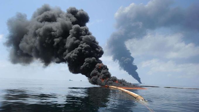 Následek havárie ropné plošiny Deepwater Horizon v Mexickém zálivu.