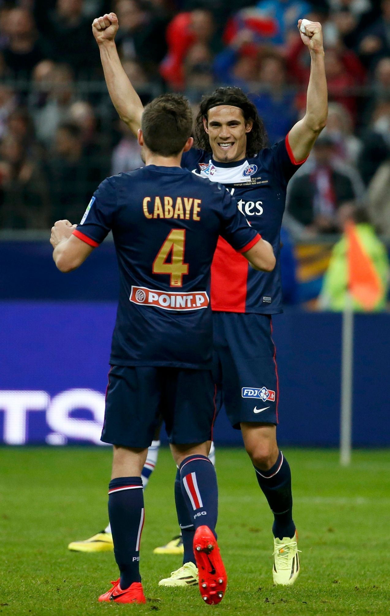 Cavani a Cabaye slaví zisk Ligového poháru