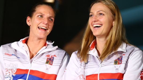 Petra Kvitová a Karolína Plíšková před Fed Cupem se Švýcarskem